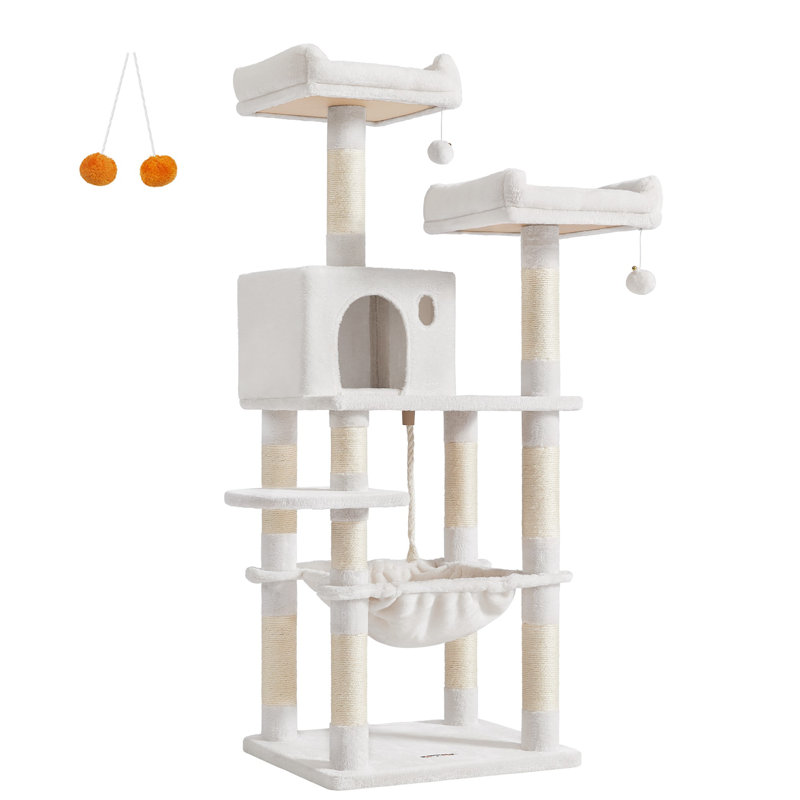 Tour à chat pour chats d'intérieur, Blanc