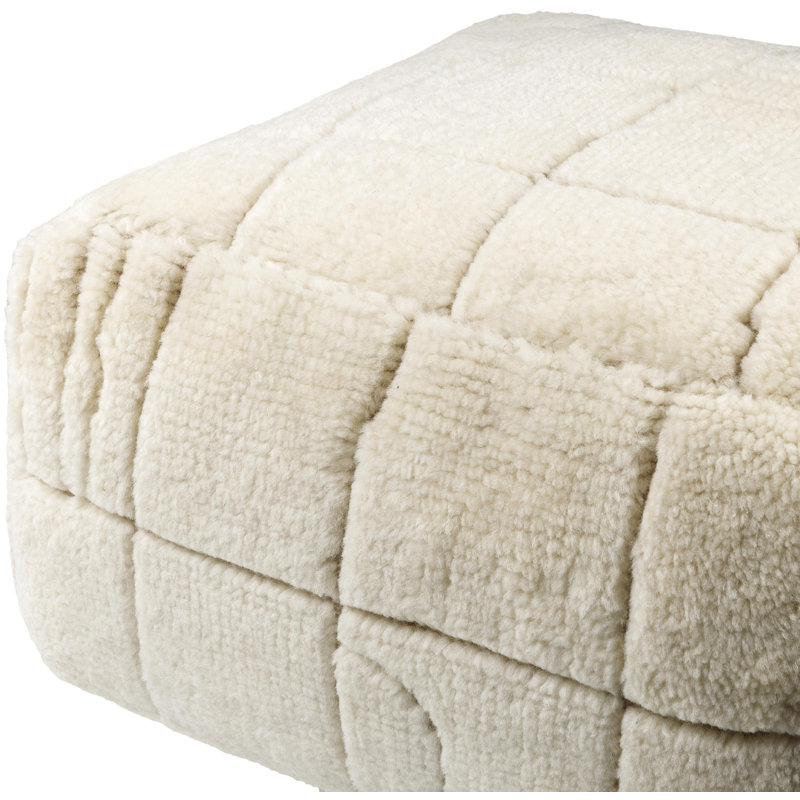 Repose-pieds Tuberose, Mélange de laine / polyester beige
