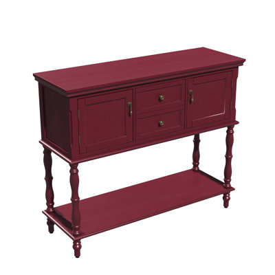 Farmhouse Wood Console Table with Drawers and Cabinet for Entry and Living Room