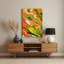 Abstrait fluide, art mural en métal orange 30-1712485006