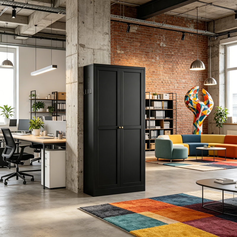 Armoire en métal avec 4 tablettes