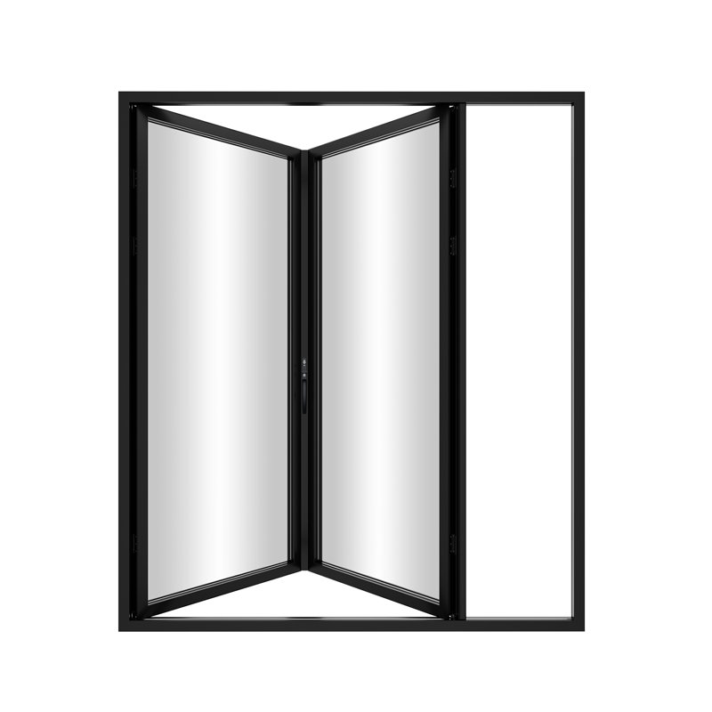 Porte de patio pliante à 2 panneaux en aluminium à deux panneaux avec vitre en argon Low-E KaMic EliteFold, Côté gauche