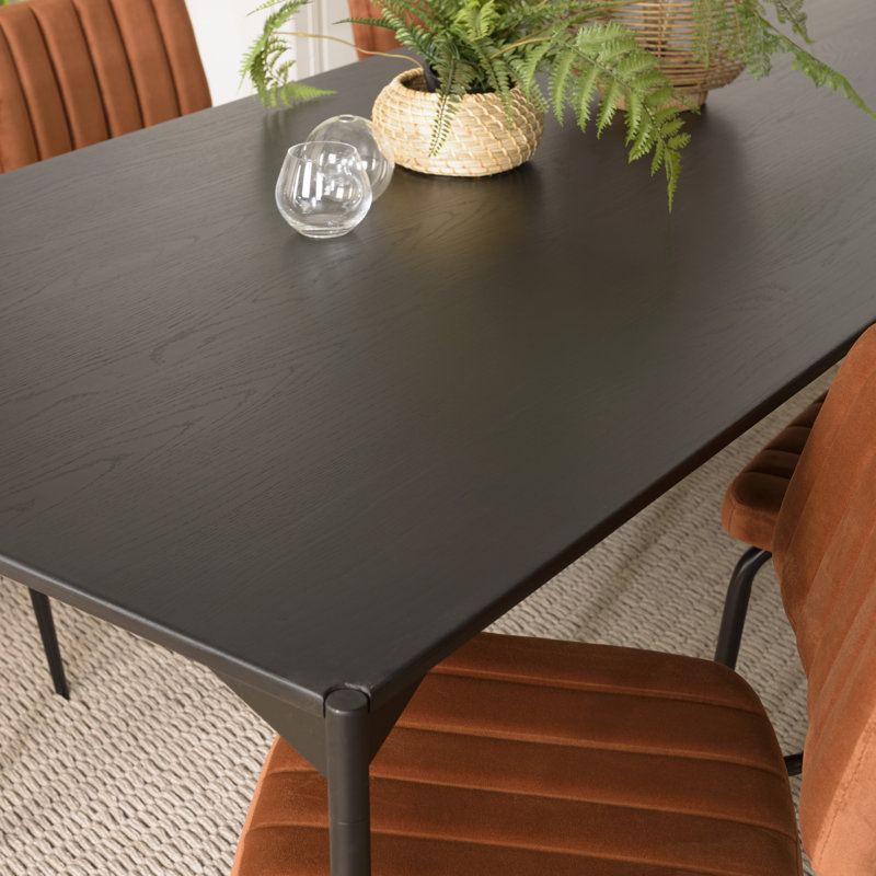 Ibtihal Oak Metal Base Dining Table