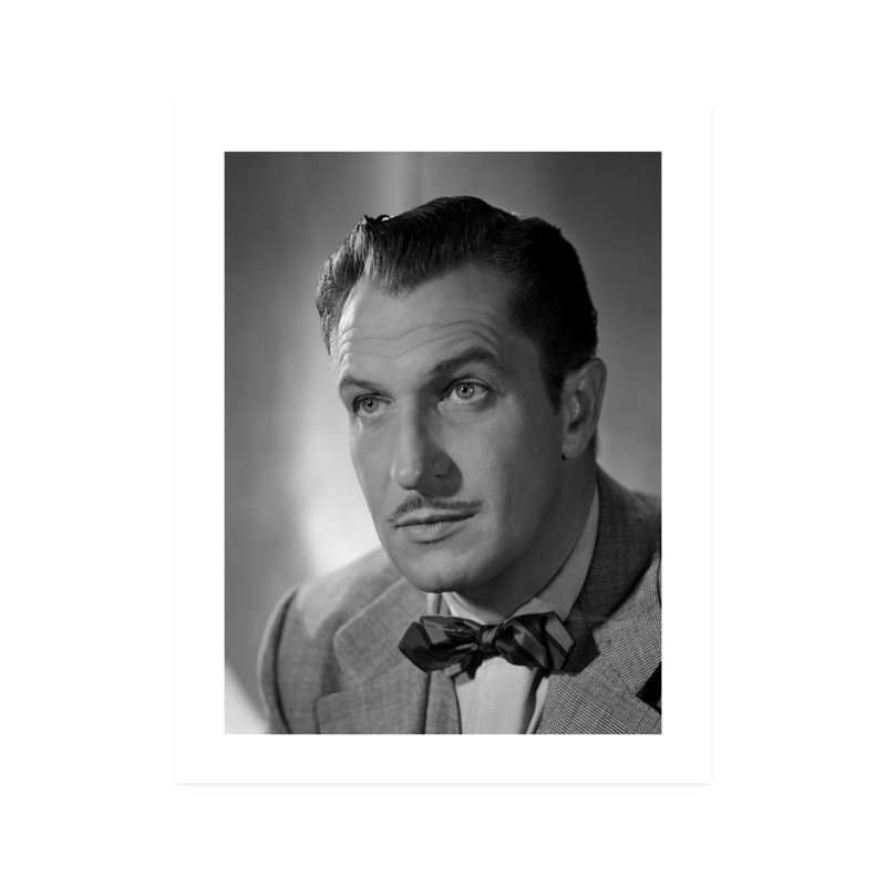 Gros plan sur Vincent Price - photographie non encadrée, H 10 po x l 8 po