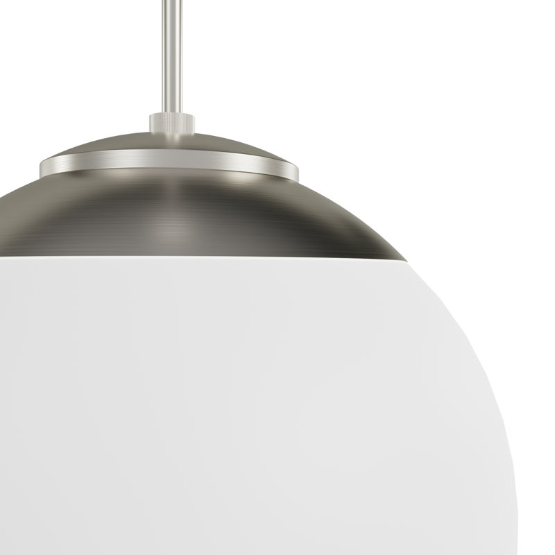 Hepburn 1 - Light Sphere Globe Pendant, Brushed Nickel, Large