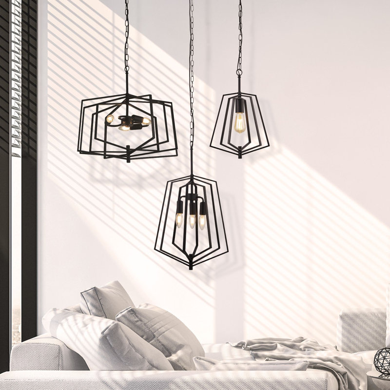 Breuer 3 - Light Black Geometric Pendant