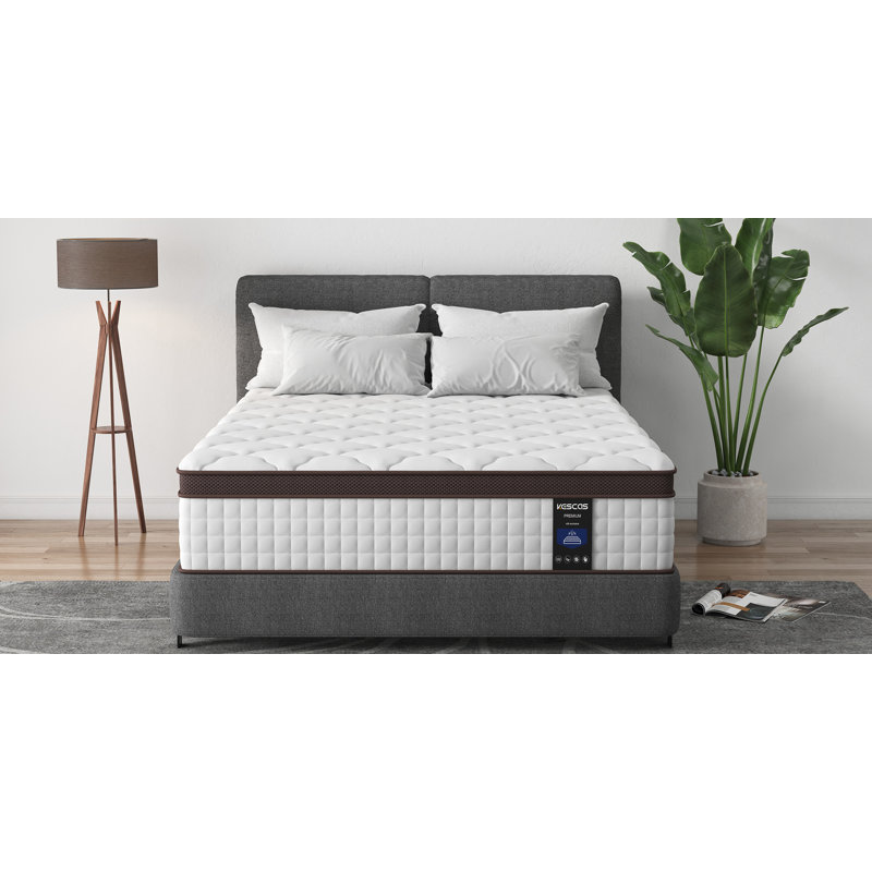 Serweet Hybrid Mattress – Medium Firm with Bamboo Charcoal Memory Foam & Zoned Coils, 10"–14", 10", Full