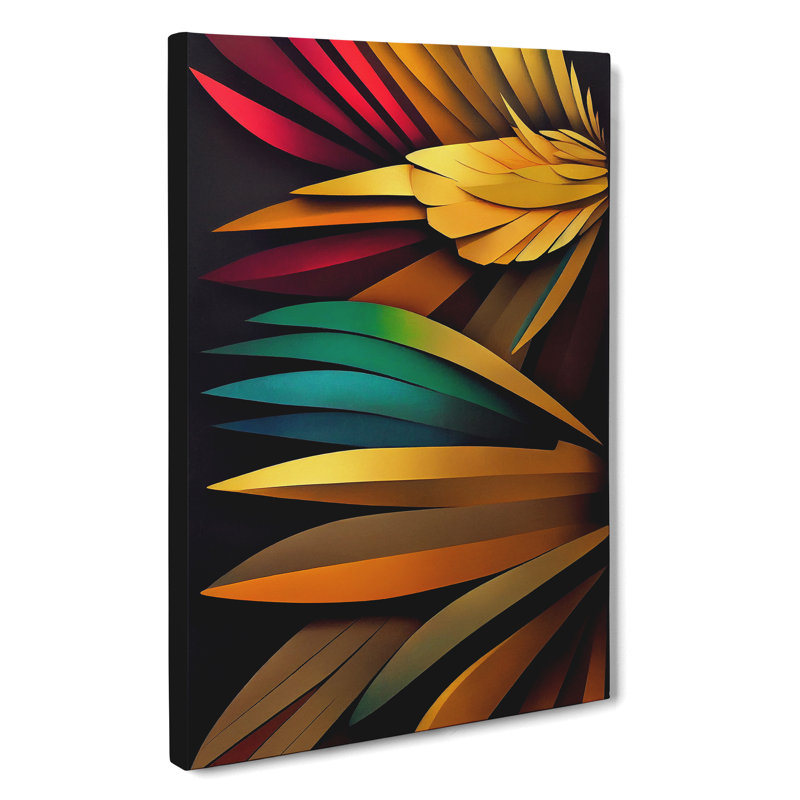 Otherworldly Feathers Abstract - Wrapped Canvas, 50cm H x 35cm W x 3cm D