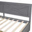 Lit de jour simple avec 2 tiroirs et base de garde-corps en bois rustique gris antique