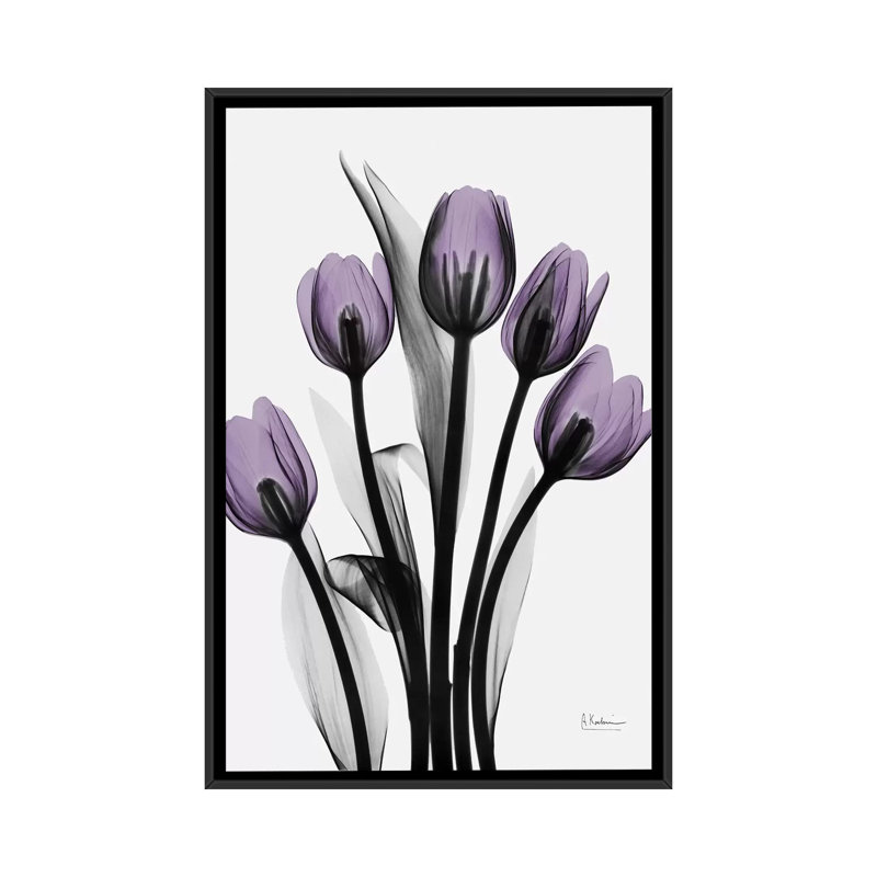 Cinq tulipes par Albert Koetsier - Estampe numérique sur toile tendue avec châssis, H 26 po x l 18 po x P 1,5 po