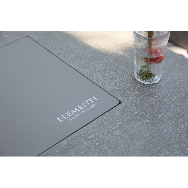 Riviera / Positano 60" Outdoor Sandstone Fire Pit 60,000 BTU - Includes Fire Glass, Lid & PVC Cover, Propane, Light Gray