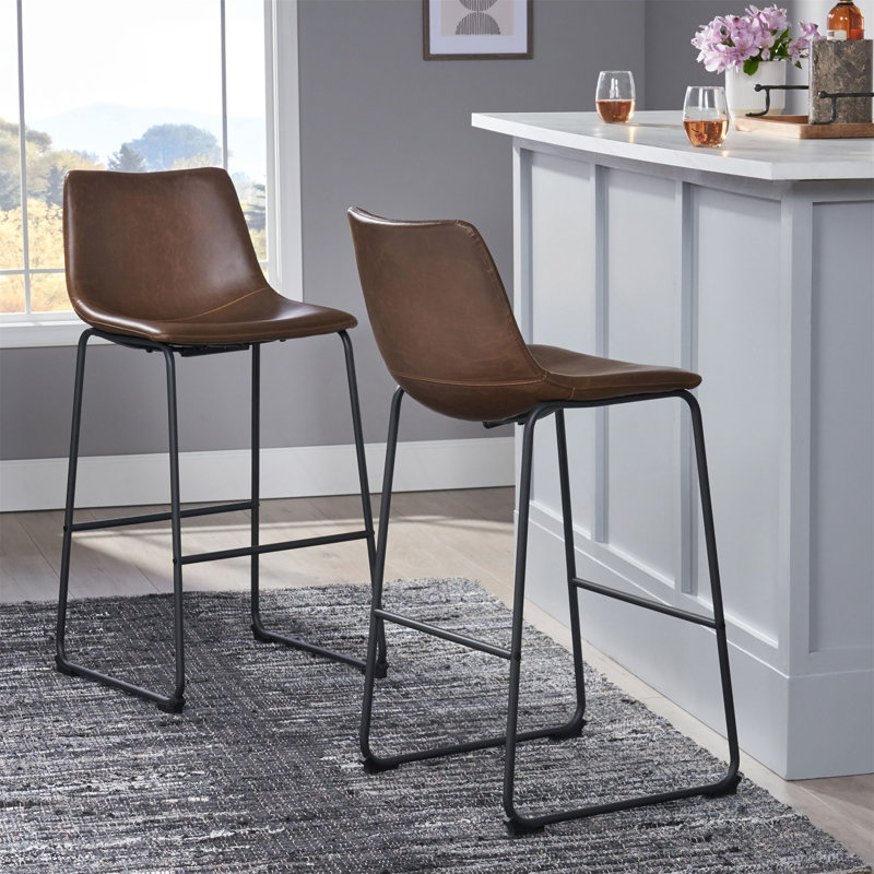 Tabourets de bar 30 po avec revêtement brun rétro