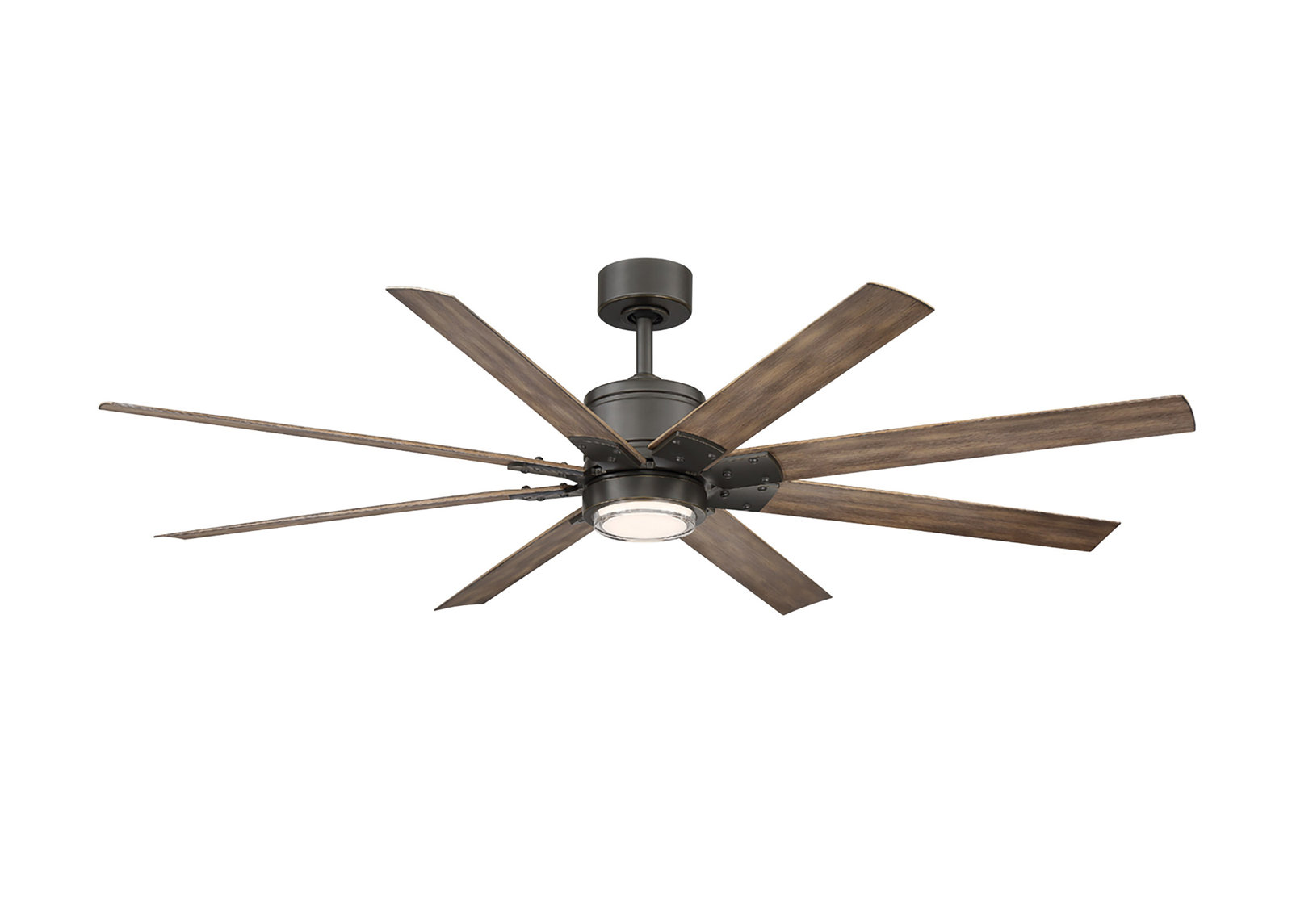 Renegade 66" Smart Ceiling Fan with LED Light Kit, 52", 3000K, Brushed Nickel Titanium
