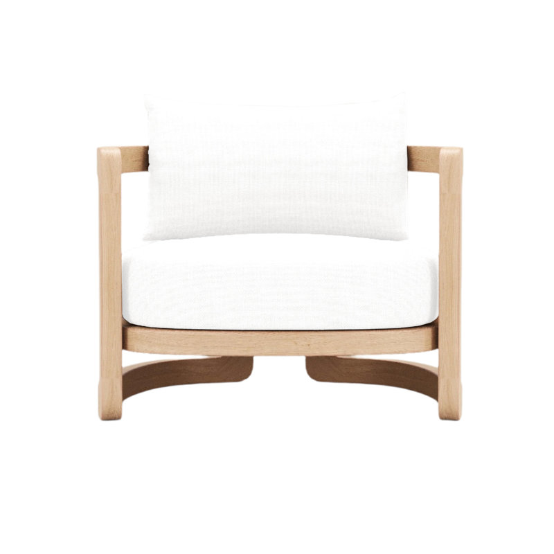 Muse Outdoor Teak Lounge Chair, White