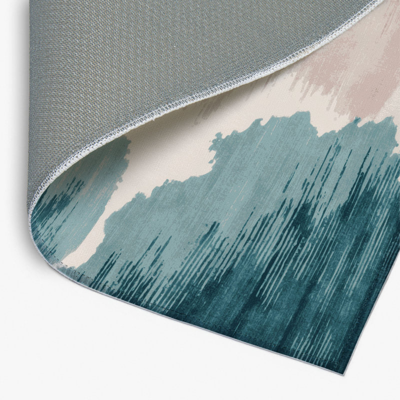 Tapis intérieur et extérieur gris Watercolor, Rectangulaire 2 pi x 3 pi