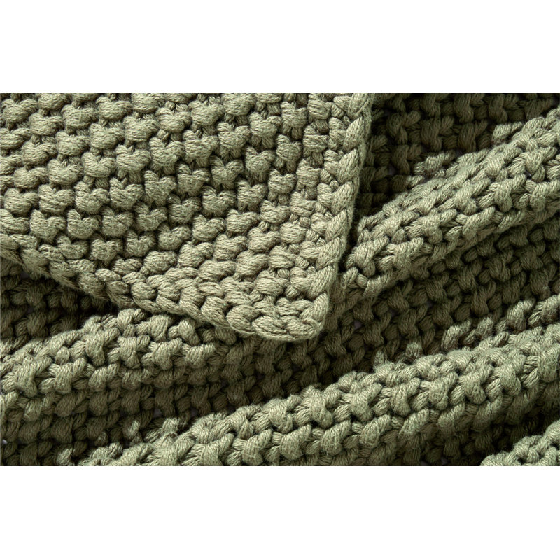 Jeté en coton Cozy Knit - Olive (gros), Olive