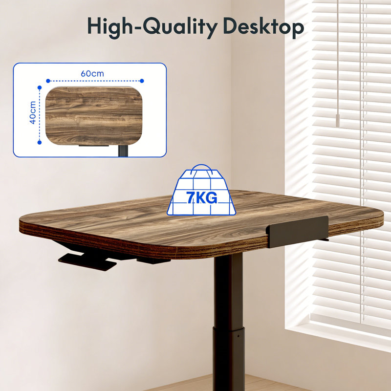 Adjustable Computer Desk, Brown/Black