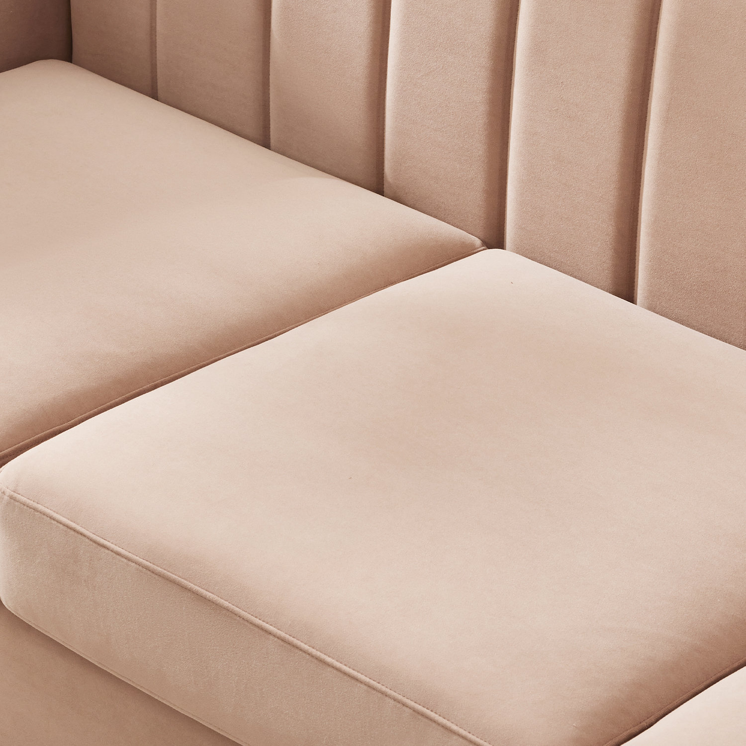 Andenne 89" Upholstered Sofa, Beige Velvet
