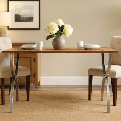 Cottrell Solid Wood Top Metal Base Dining Table