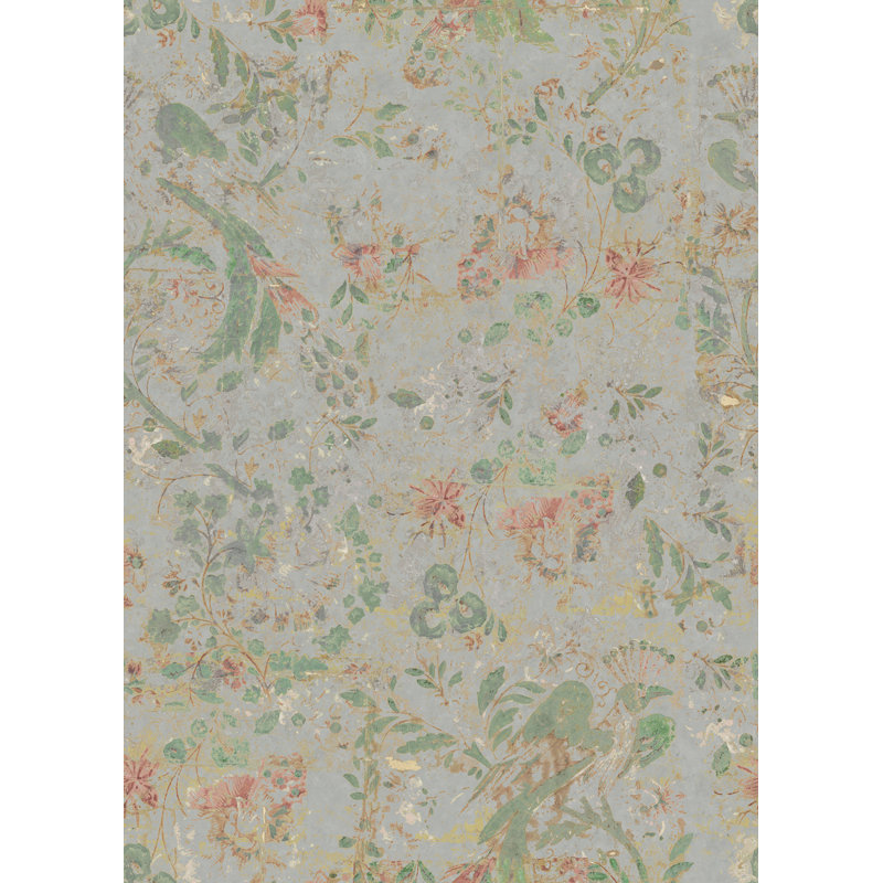 Yuki Osada Floral Wallpaper Double Roll by Yuki Osada, Muted Teal