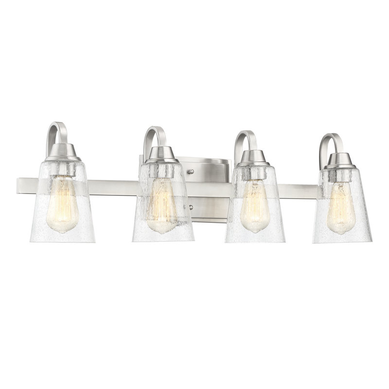 Éclairage pour meuble-lavabo 4 lumières Willoughby, Nickel poli brossé