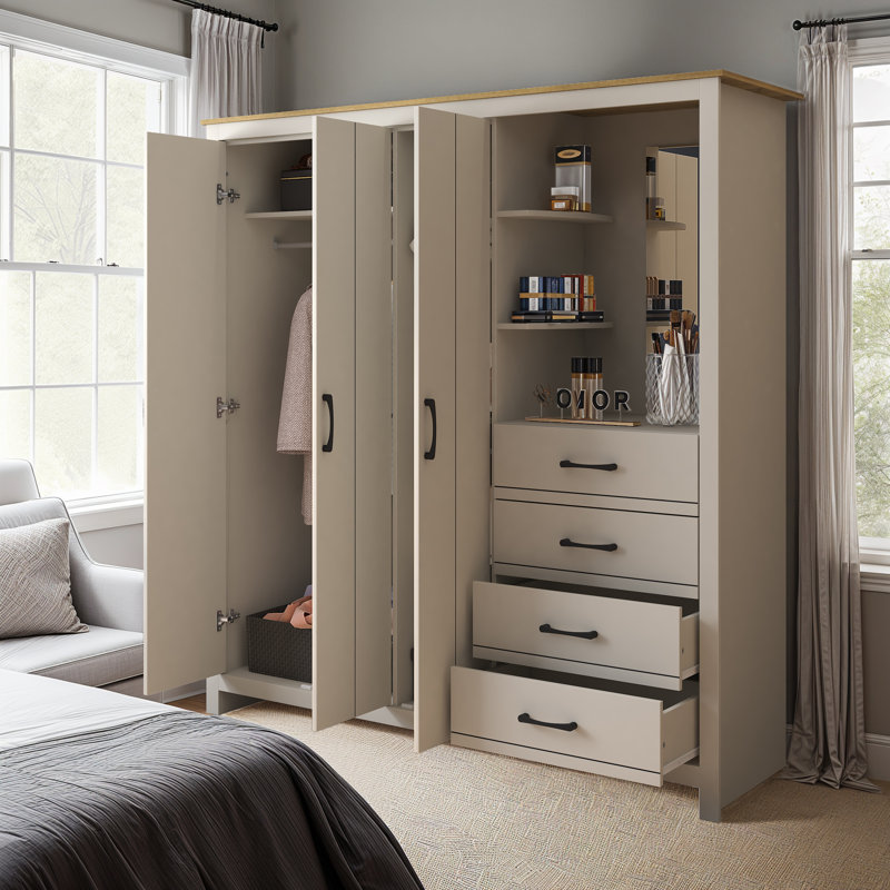 LIMESTONE Combi Fitment Wardrobe, Light Grey