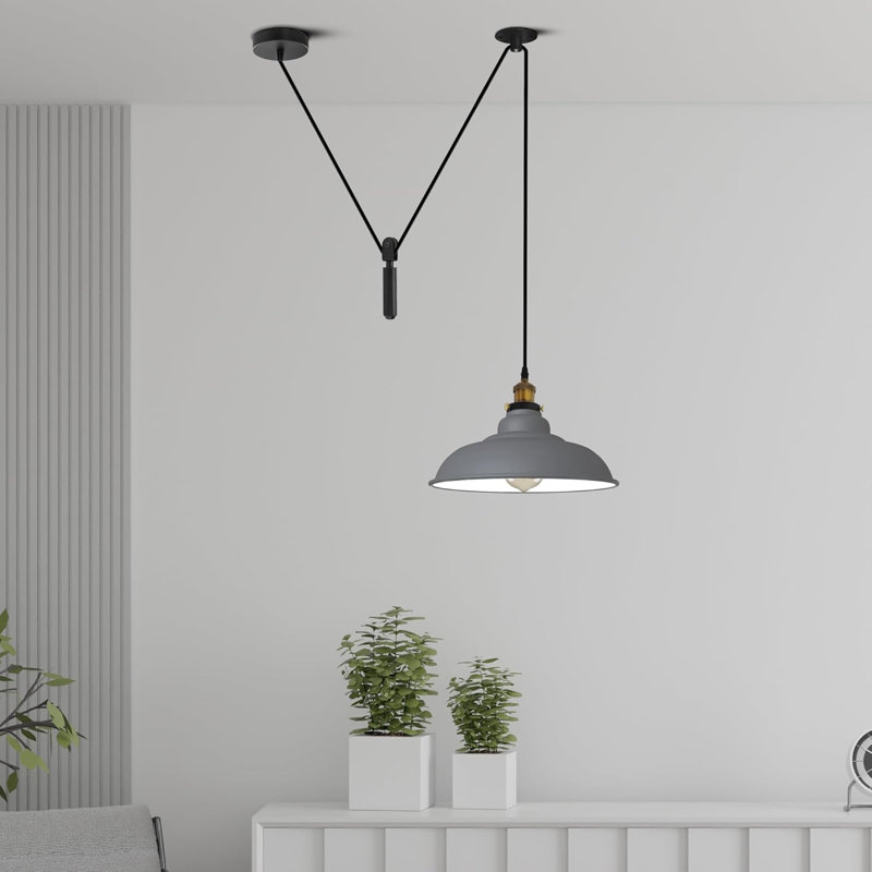 1 - Light Bowl Pendant, Gray