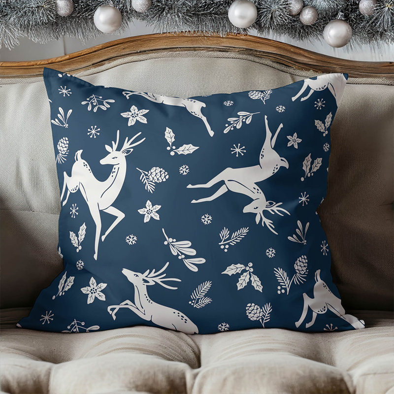 Coussin décoratif d'intérieur, Carré 20 po, Bleu très foncé