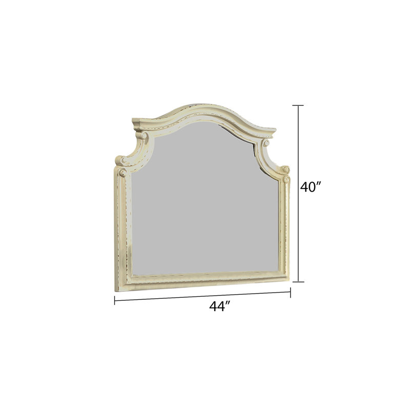 Miroir Noble de style traditionnel en bois beige antique