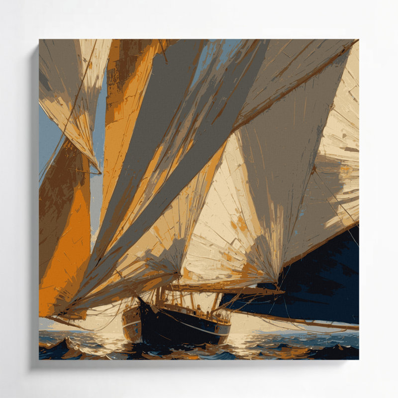 Art nautique sur toile, H 16 po x l 16 po