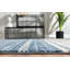 Tapis rayé bleu-436496384