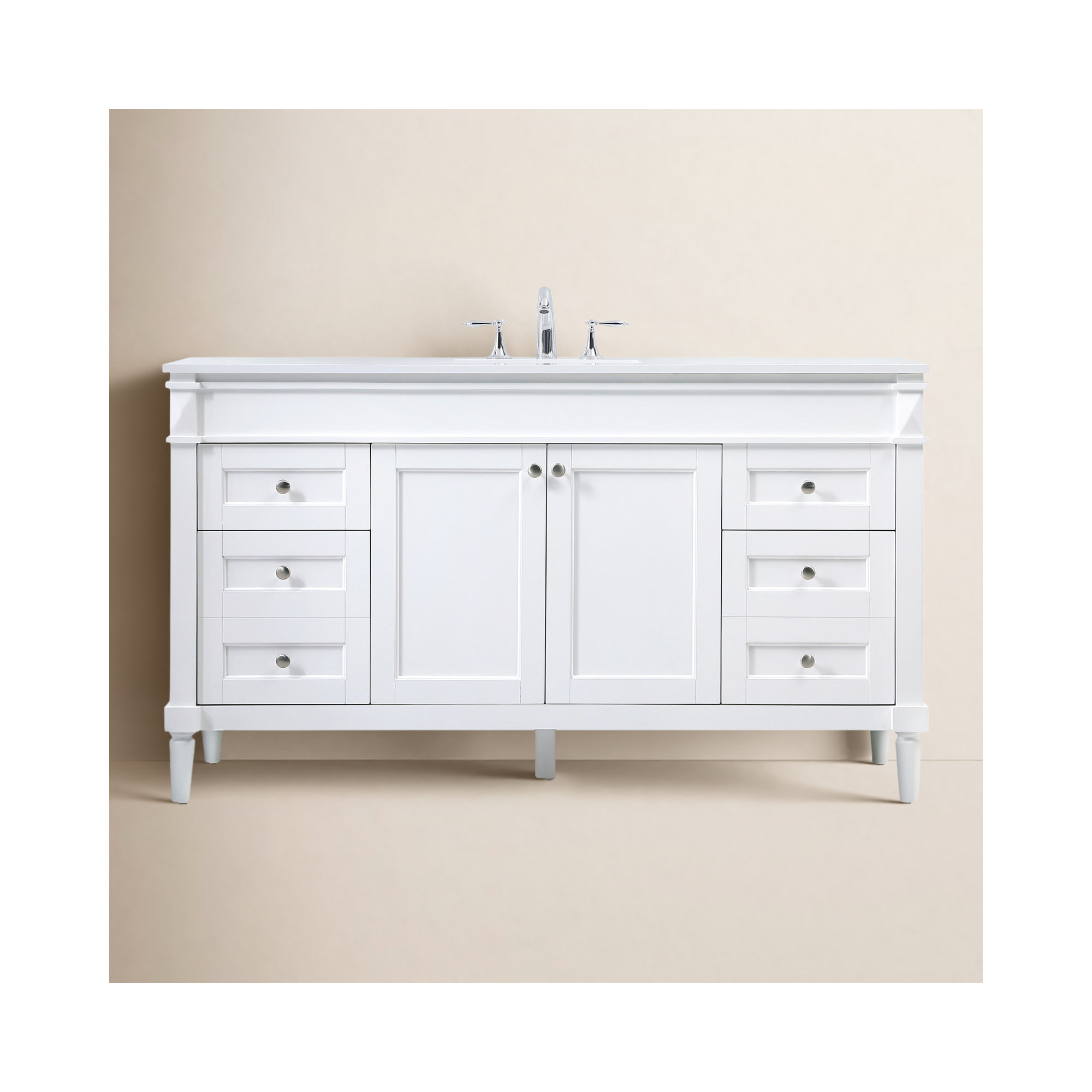 Readington 60'' Single Bathroom Vanity, White