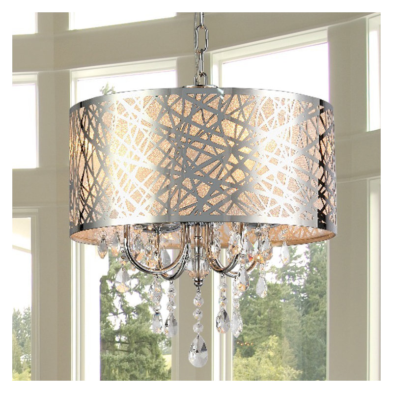 Luminaire suspendu tambour 4 lumières Tekamah