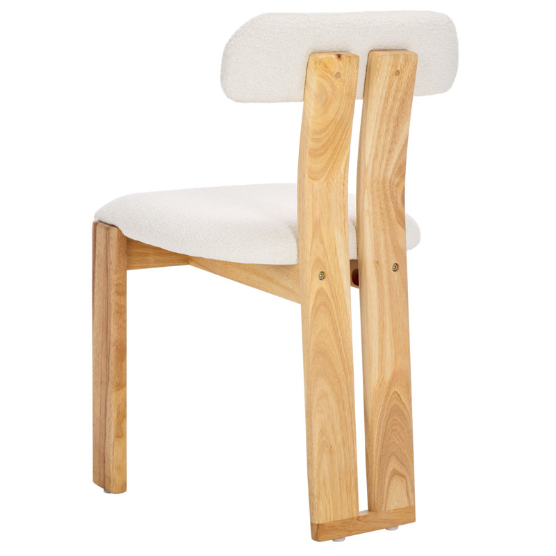Cayde Boucle Dining Chair, Light Blonde, Cream