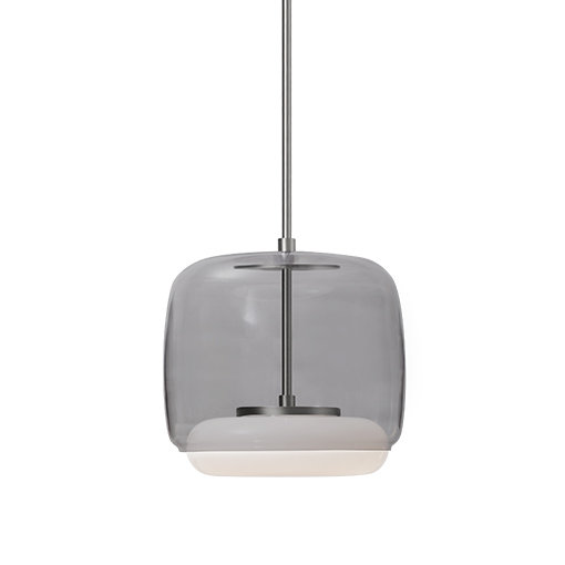 Enkel 1 - Light LED Pendant, 10.25" H x 10.25" W x 10.25" D, Brushed Nickel