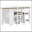 Ensemble de salle à manger 5 pièces à hauteur de comptoir en bois d'hévéa multifonctionnel avec chaises rembourrées et compartiment à vin intégré à 9 bars, porte-verres à vin pour la salle à manger-507382683