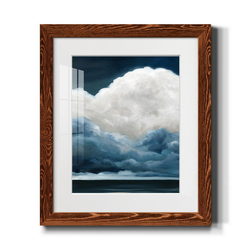 Les nuages au-dessus - impression, Papier avec cadre érable, H 20 po x l 17 po x P 1 po, Blanc