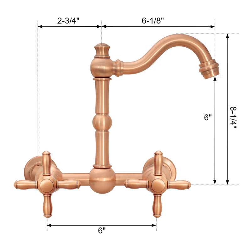 2-handle Bathroom Faucet, Copper