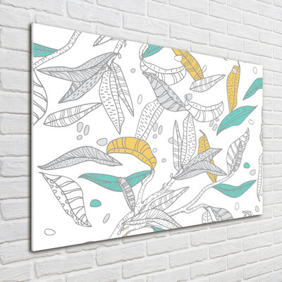 Colorful Leaves - No Frame Print on Glass