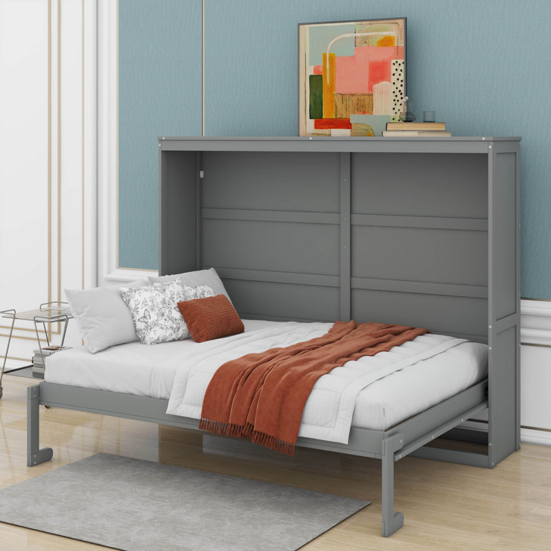 Lit escamotable double pleine grandeur, Gris
