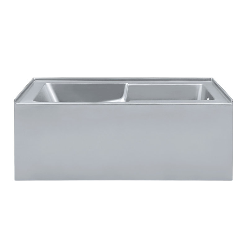 Voltaire 60" X 32" Alcove Bathtub With Apron In Matte Grey, Right