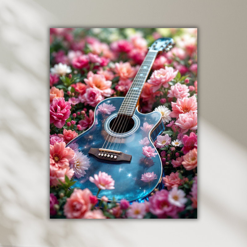 Art mural floral en verre trempé, 20" H x 16" W