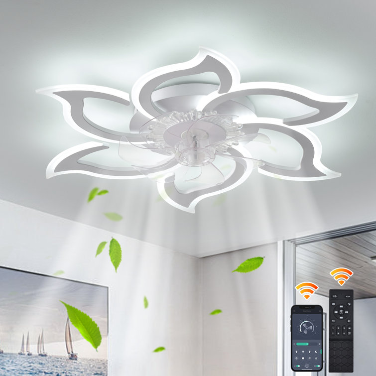 Kazuhito 33.46" 7 - Blade Reversible Dimmable LED Ceiling Fan With Remote Control And APP