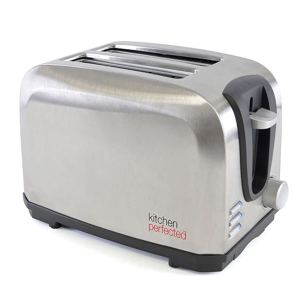 Kitchenperfected 2 Slice Wide Slot Toaster - Brushed Steel