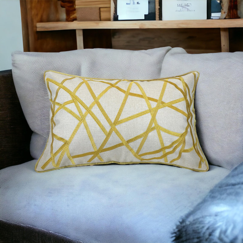 Housse de coussin réversible brodée