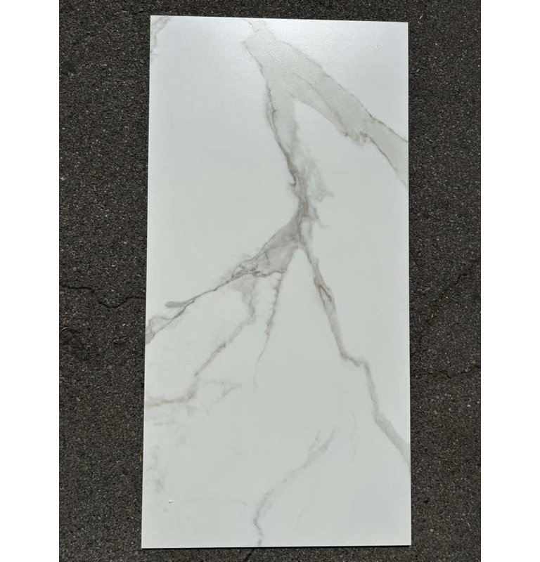 Carreau de porcelaine pour plancher et mur en marbre blanc lisse 24 x 48 SB SB Prestige