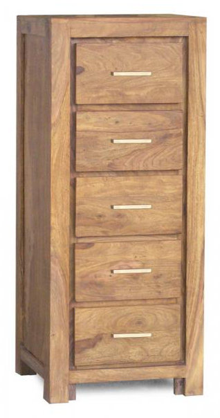 Granby Solid Wood 50 cm W Chest of 5 Drawers, Teak
