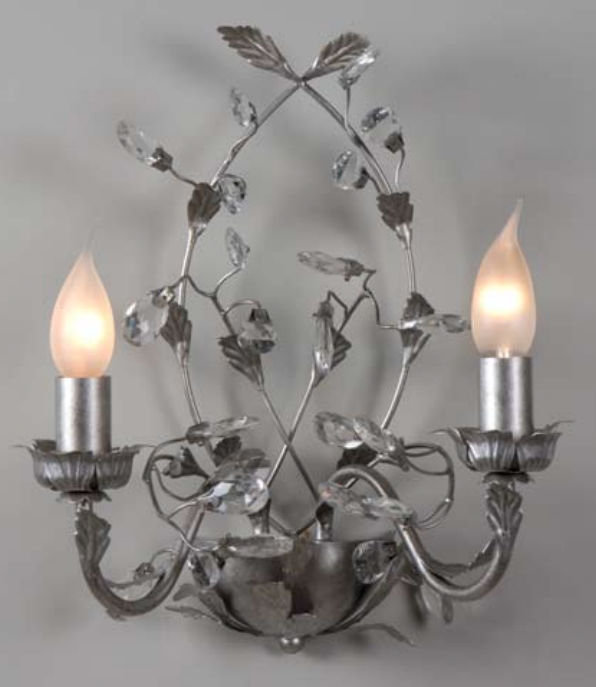 Glasscock Candle Wall Light, Brushed Silver
