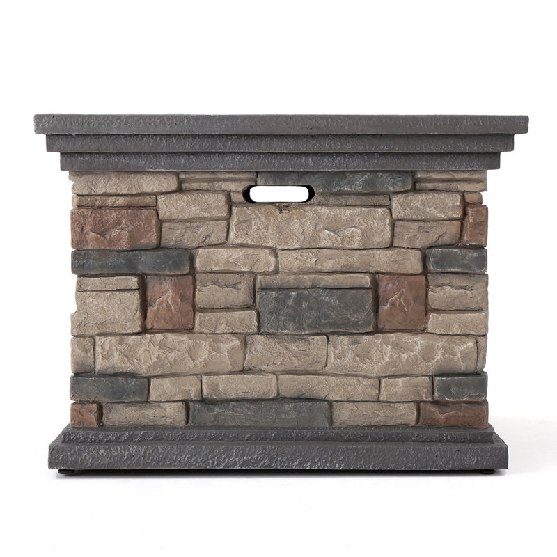 32" STONE SQUARE MGO FIRE PIT - 40000 BTU