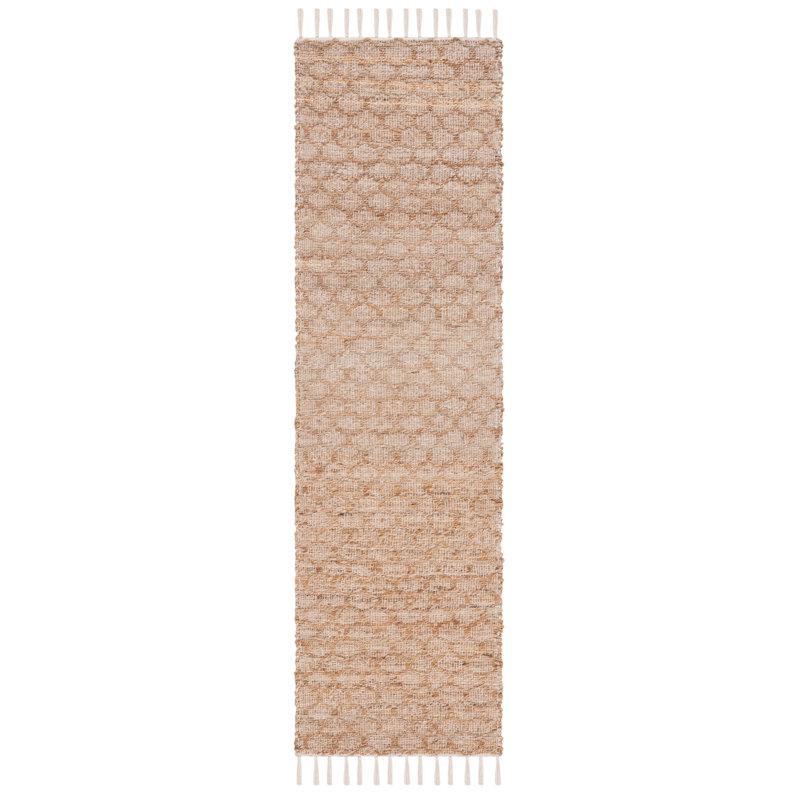 Jenson Geometric Handwoven Ivory/Natural Area Rug, Runner 2'3" x 8'